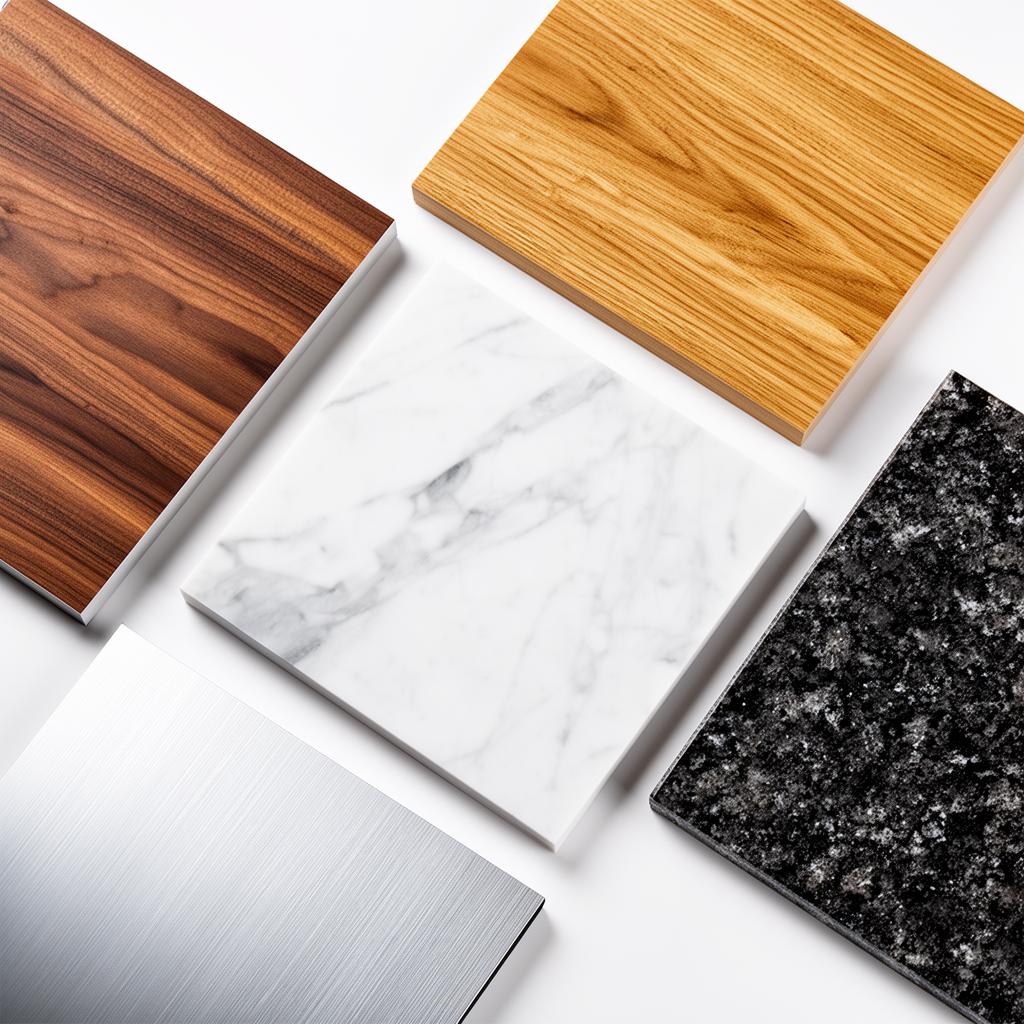 3M DI-NOC pattern samples showing wood grain, marble, metal, and stone textures