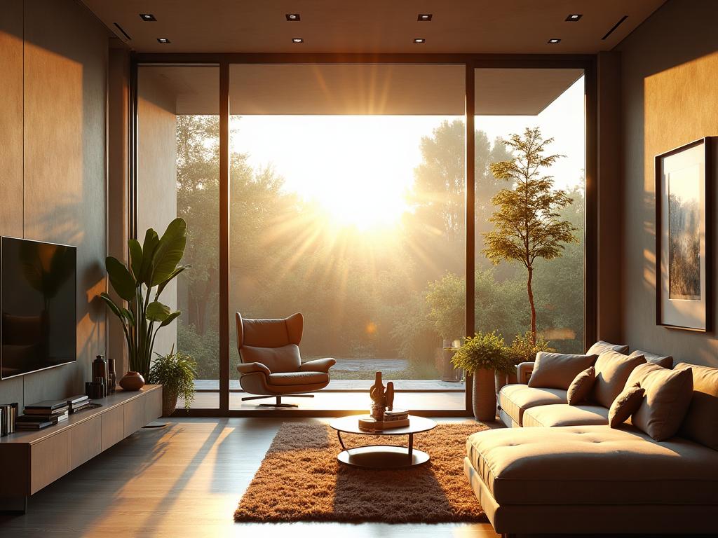 Living room with professional window tinting in Los Angeles